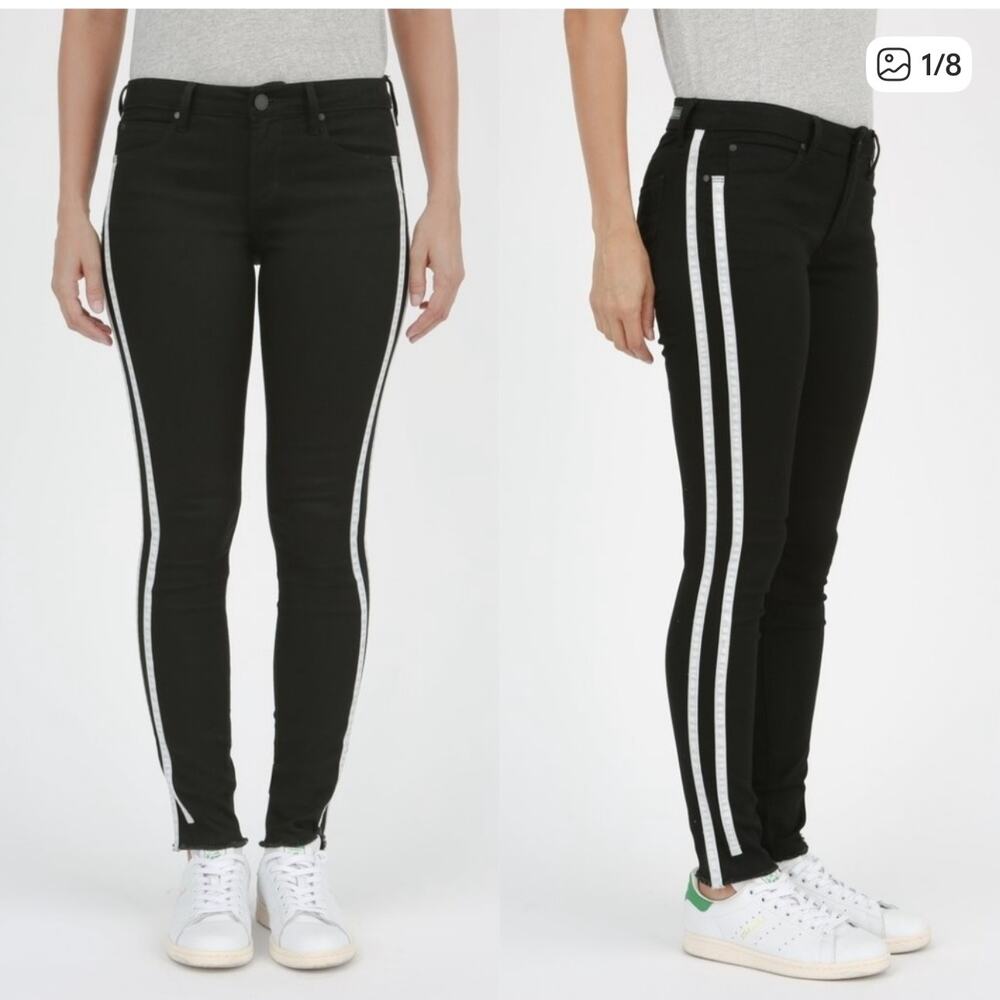 Articles of‎ Society Sarah Ankle Skinny Striped Jeans Sz 25 black white stripes